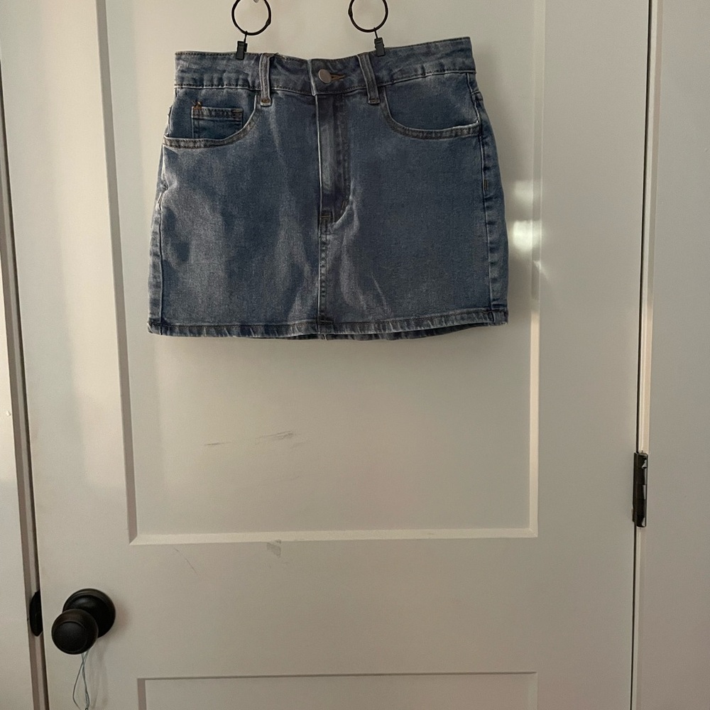 SHEIN Blue Denim Mini Skirt